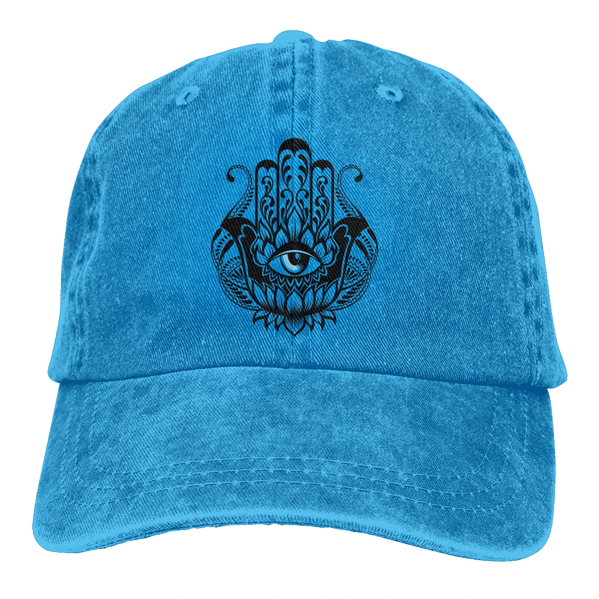 

The Hamsa Hand T men woman's Retro Washed Cowboy hat Hip hop caps