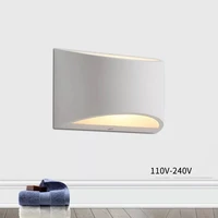 creative geometric led wall light 5w indoor home bedroom bedside wall lamp 110v 220v indoor plaster lamp