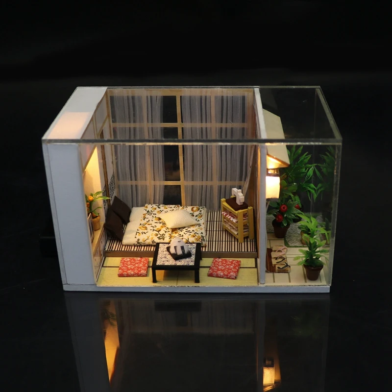 Деревянные игрушки Diy кукольный домик головоломка собрать 3D эскизы миниатюрный кукольный домик С Пылезащитным покрытием кукольный дом мебель игрушки для детей