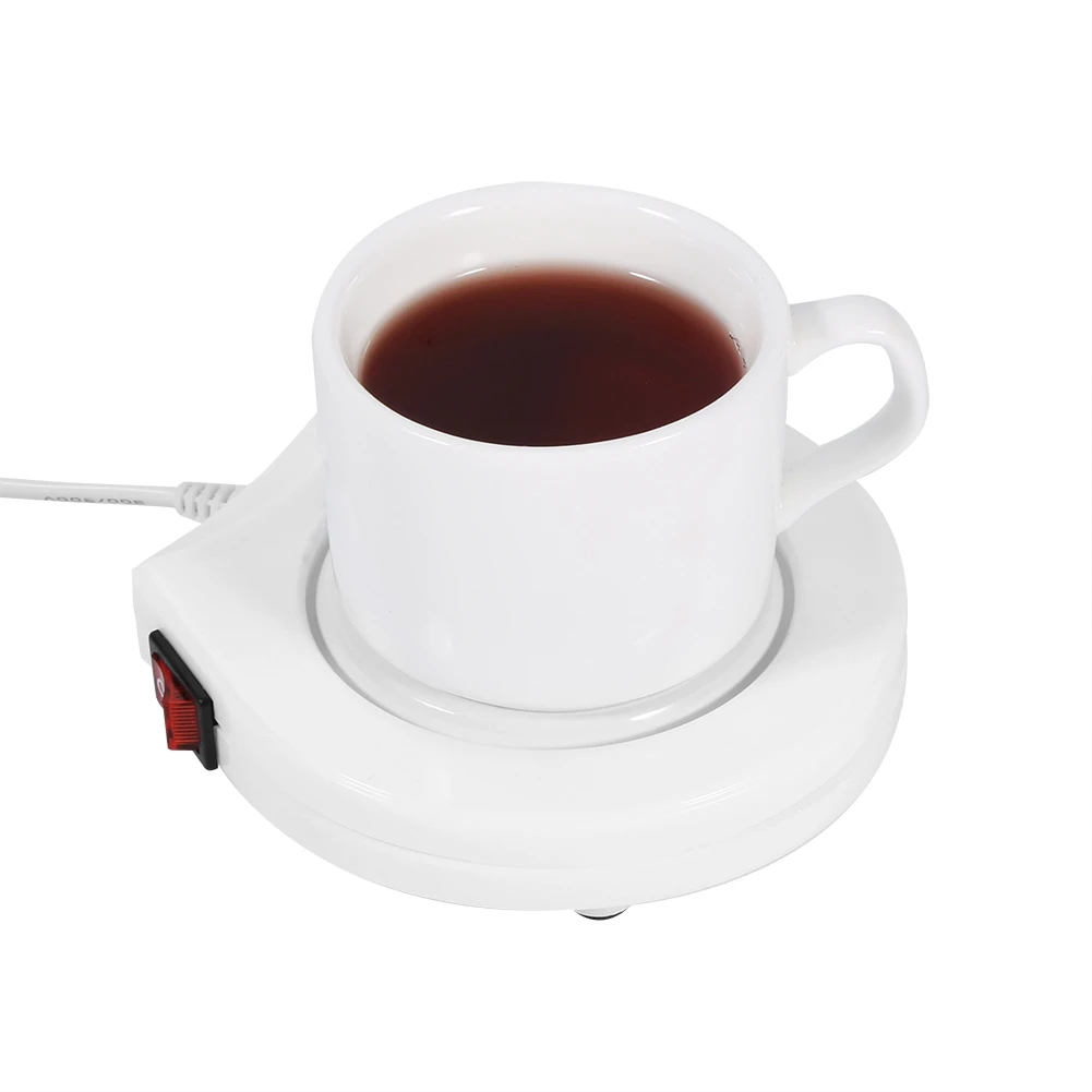 

110V White Electric Powered Cup Warmer Heater Pad Coffee Tea Milk Mug US Plug