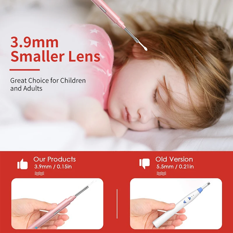Ear Wax Removal Endoscope 1080P FHD Wireless Otoscope with 6 LED 3.9mm Visual Scope Camera Safe Pick for iPhone | Безопасность и