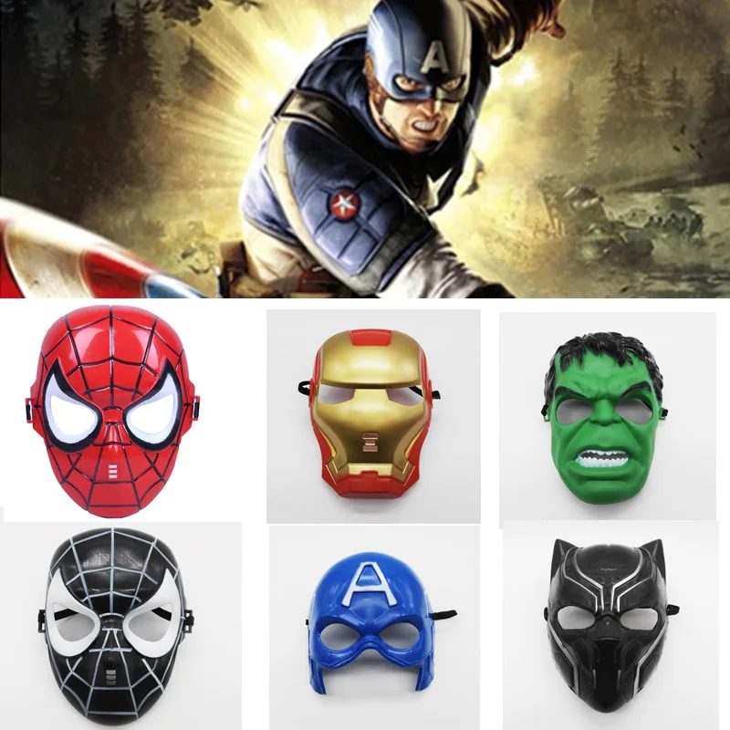 

Marvel Spiderman Iron man Hulk Captain America cos costume PVC action toy figure Model Toys for kids birthday party caps gifts