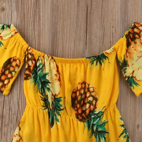 

0-24M Newborn Baby Girls Clothing Pineapple Printed Off Shoulder Romper Jumpsuit Summer Outfits