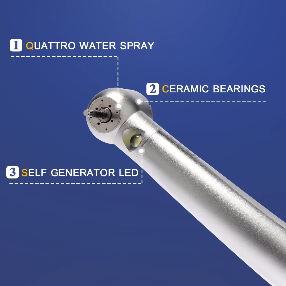 Dental high speed hand piece Led Self-luminous air turbine handpiece 2 holes 4 holes dentist chair parts Small head M500LG