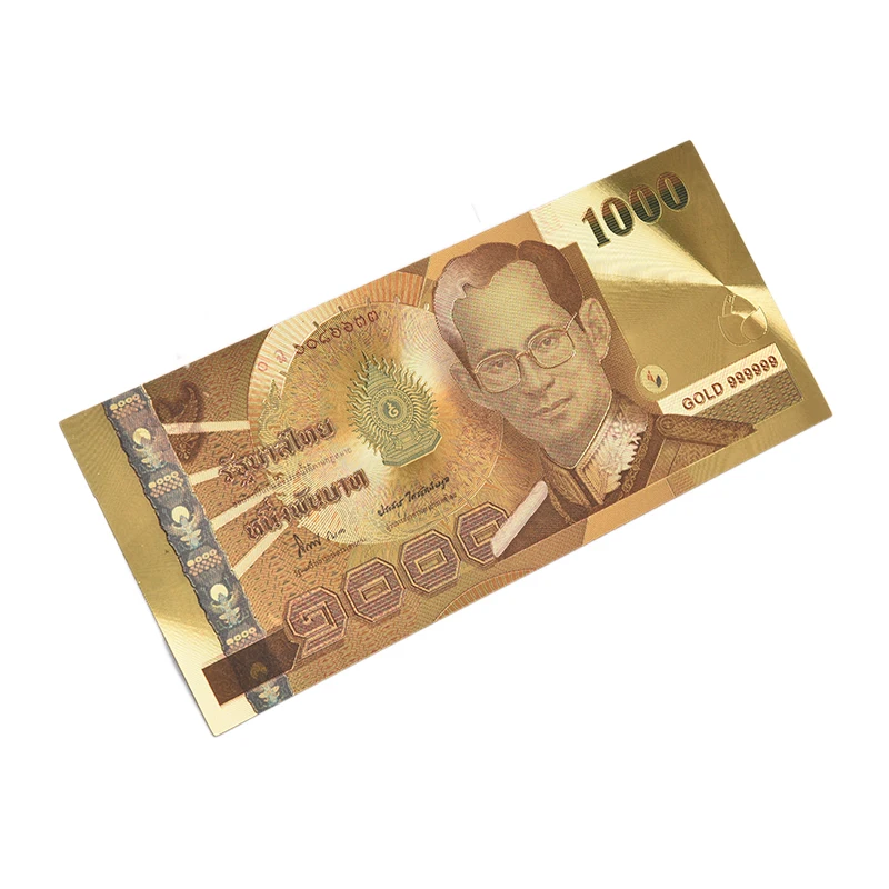 Тайская банкнота коллекция банкнот 1000 24k золото бумажные деньги пластиковая