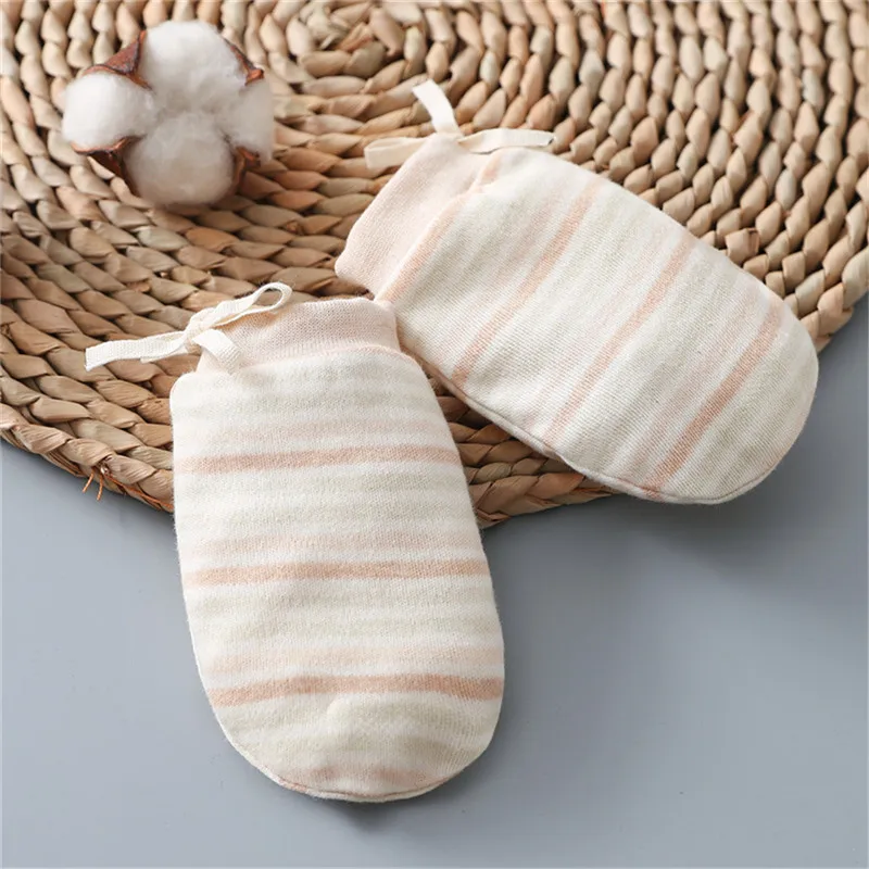 

3 Pair Baby Anti Scratch Gloves Newborn Boys Girls Organic Cotton Mittens Prevent Scratching Infant Handguard Face Protect