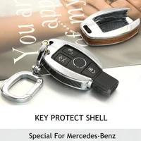 wood carbon fiber key shell holder remote car key case cover for mercedes benz w203 w210 w211 c e s cls clk cla slk