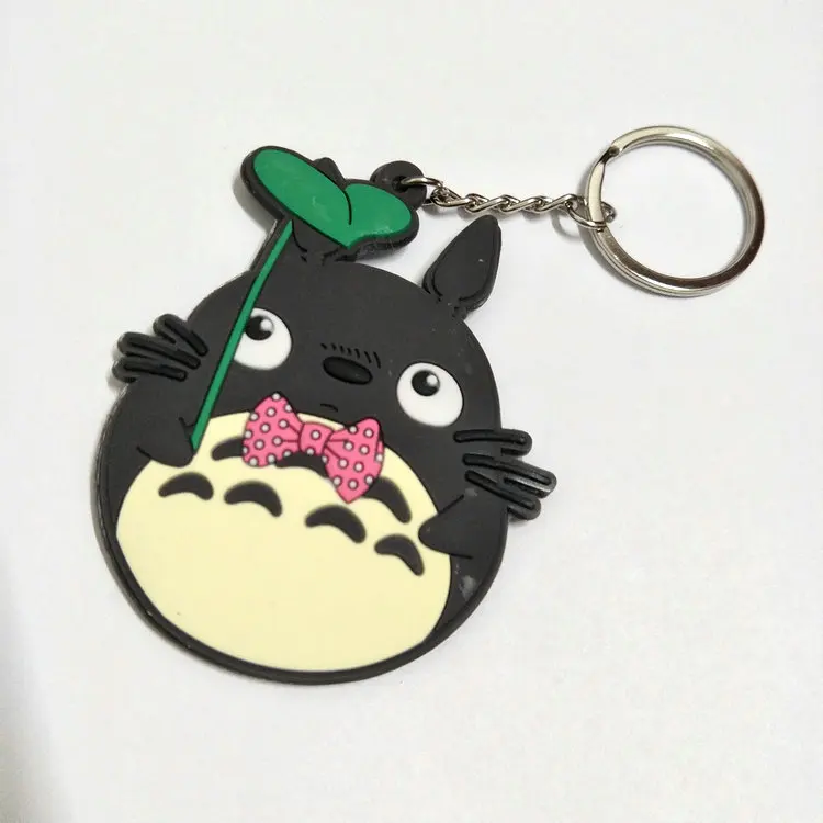 

Cute Cartoon Keychain Chinchilla Spirited Away key Ring PVC Soft Plastic Pendant Metal Material Key Chain