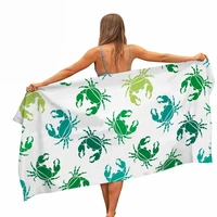 helengili crab microfiber pool beach towel portable quick fast dry sand outdoor travel swim blanket yoga mat