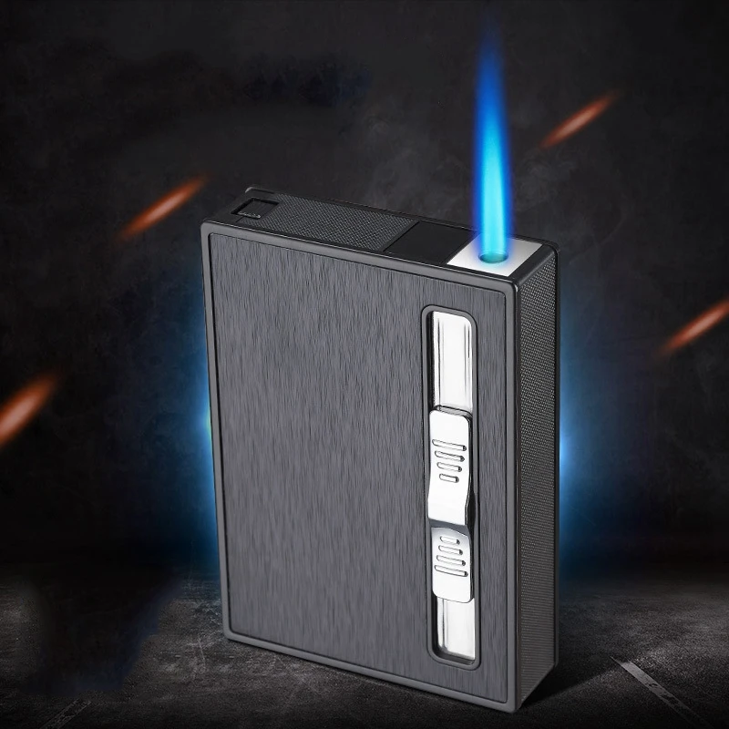 Gas Lighters Metal Aluminum Alloy 10Pcs Cigarette case / Box Butane Torch Turbo Smoke Lighter Gadgets For Men | Дом и сад