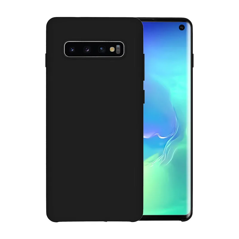 Черный Чехол для samsung Galaxy S10 5G для samsung S8 S9 S10 Note 10 Plus 5G Note 8 9 10 S10 мягкий жидкий силиконовый чехол для телефона - Цвет: Черный