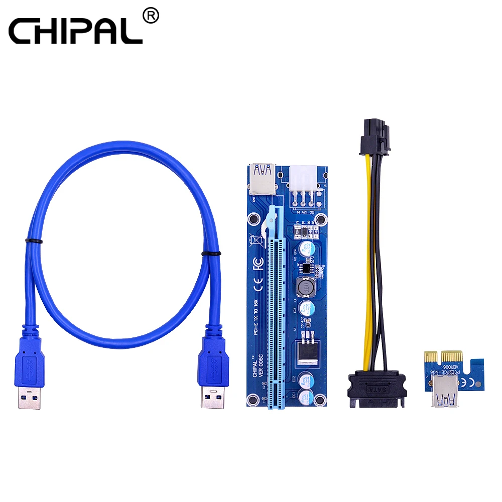 Переходник CHIPAL USB 3.0 PCI-E 1x к 16x слот PCIE адаптер от 1 до 4 переходник для видеокарты |