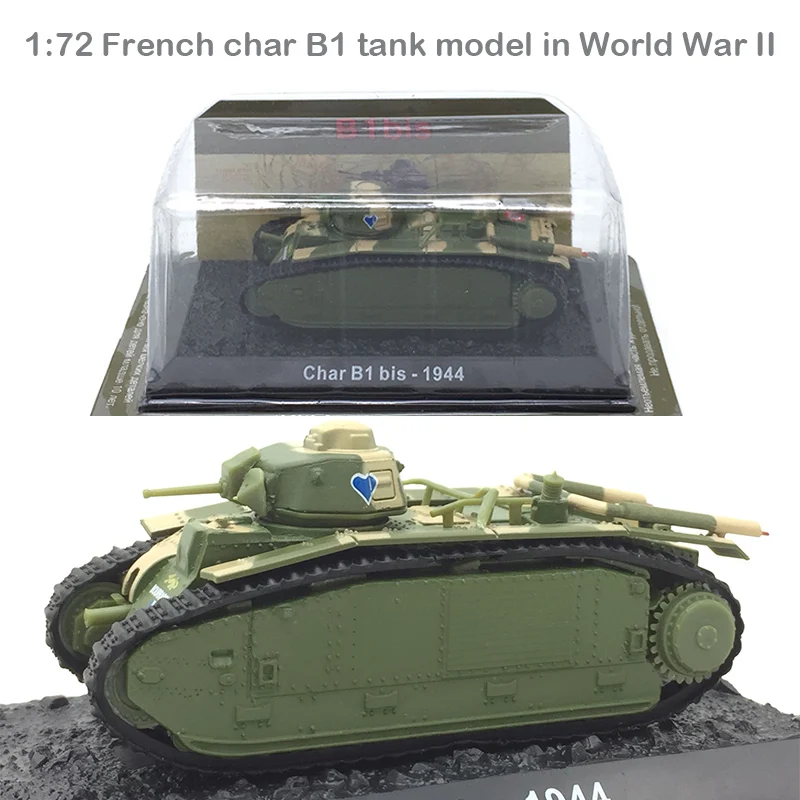 Special Offer  1:72 1944  French char B1 tank model in World War II  Alloy collection model
