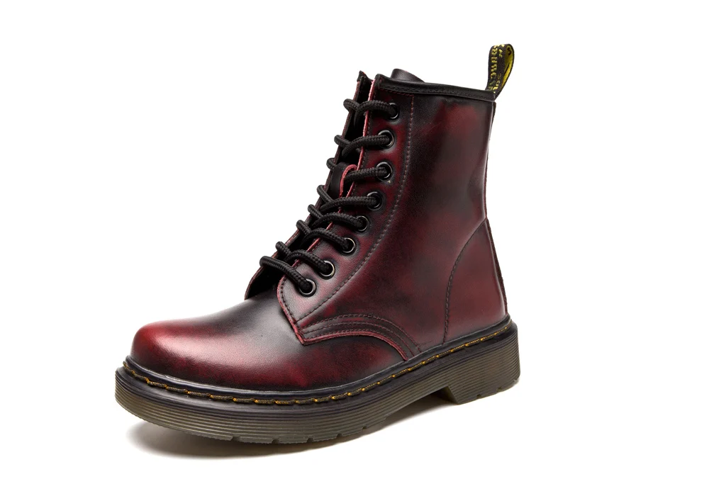 Женские ботинки; doc martins; ; винтажные классические ботинки martin в британском стиле; женские мотоциклетные ботинки на толстом каблуке; Bota Feminina Dr's Shoes - Цвет: Rub Red