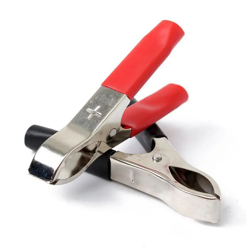 2pcs 30A Insulated Crocodile Clips 75mm Low Voltage Wire Lead Test Alligator Clamps Red/Black | Обустройство дома