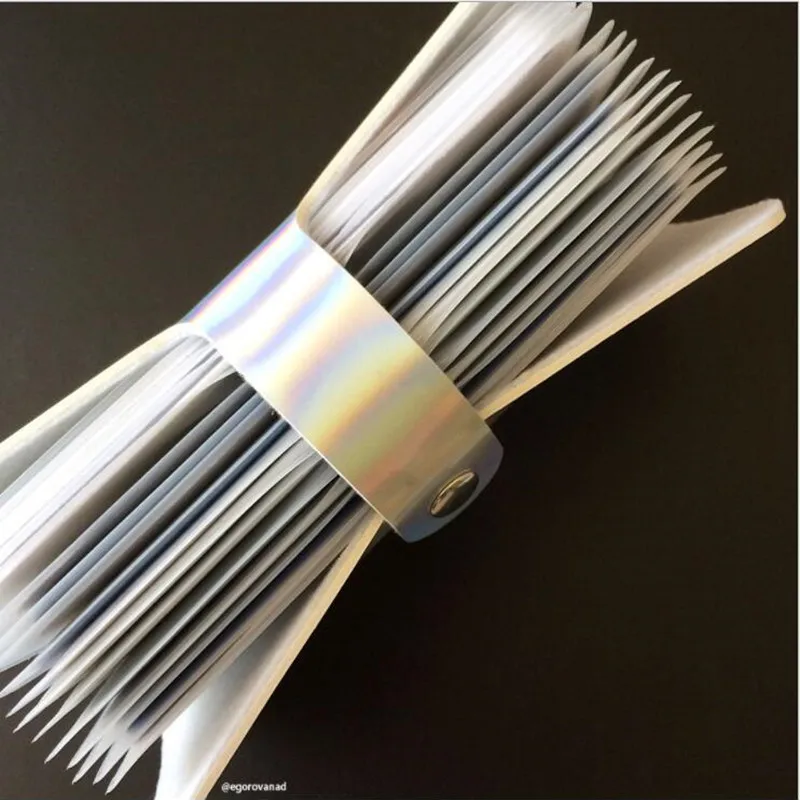 1 шт 20 слотов голографический штамп шаблон Чехол Держатель лазерный Серебряный