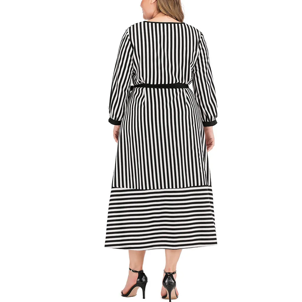 Осень 2019 женское платье размера плюс с длинным рукавом миди Бандажное большое в