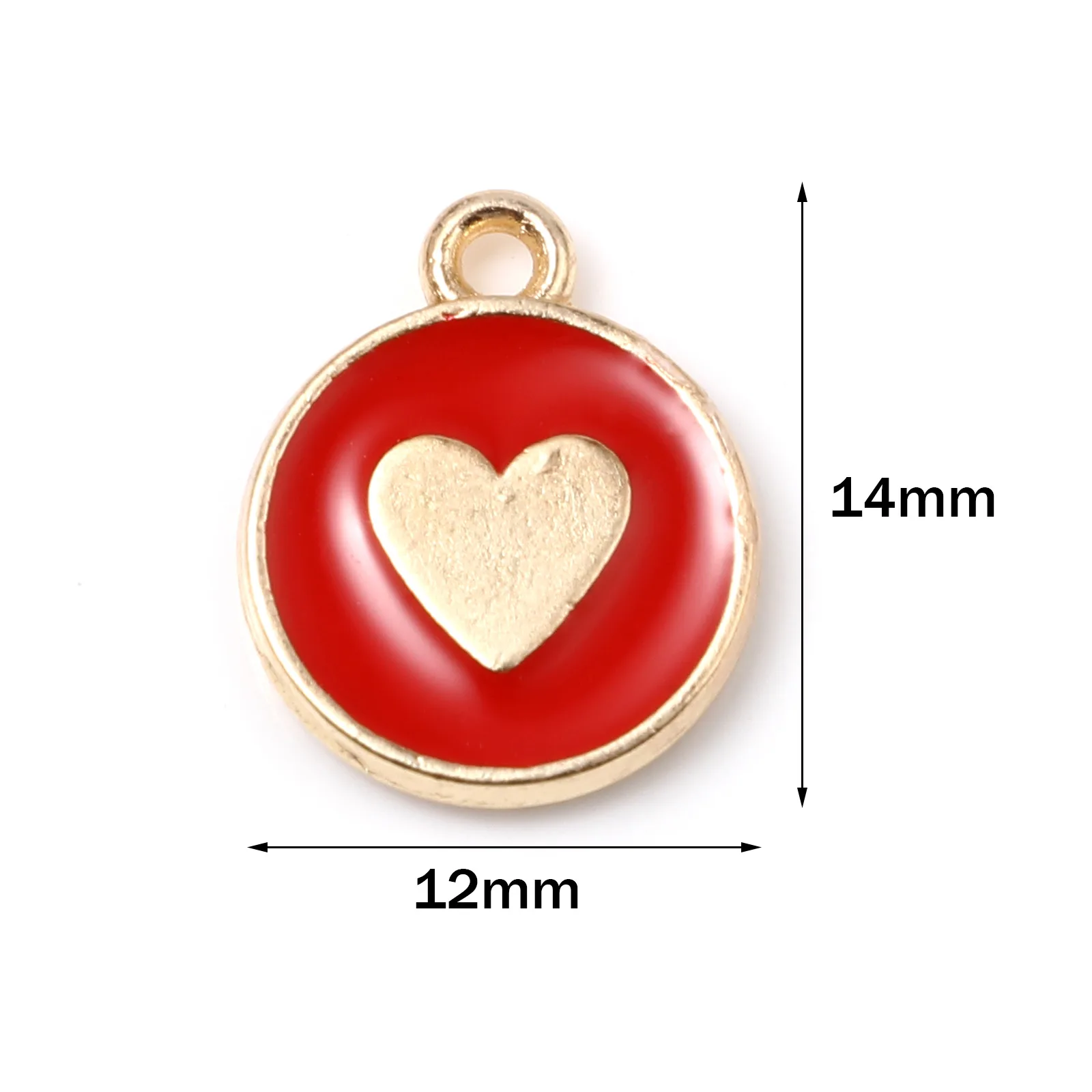 

Fashion Women Charms Round Gold Plated Sweet Star Heart Enamel Charms For DIY Necklaces Bracelets Jewelry Accessories, 10 PCs