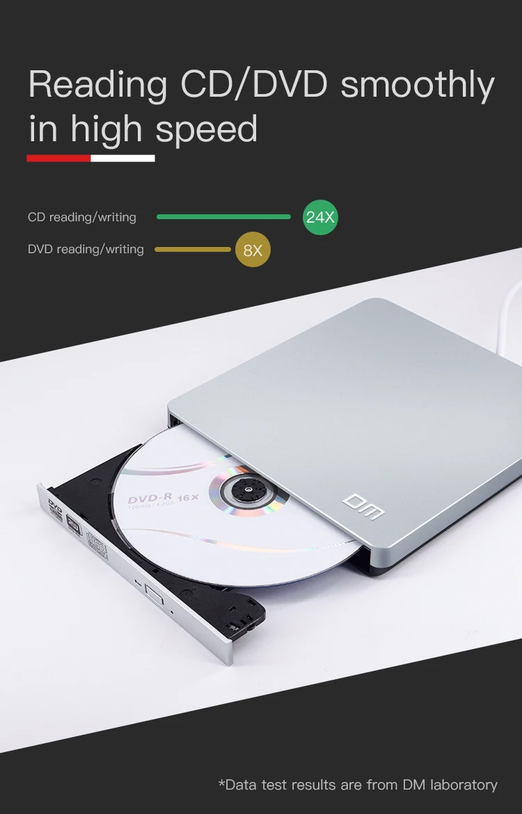 DM оптический usb-дисковод Внешний USB 3,0 CD/DVD-rom Комбинированный DVD RW rom горелка для Dell lenovo ноутбук для Mac OS USB DVD привод