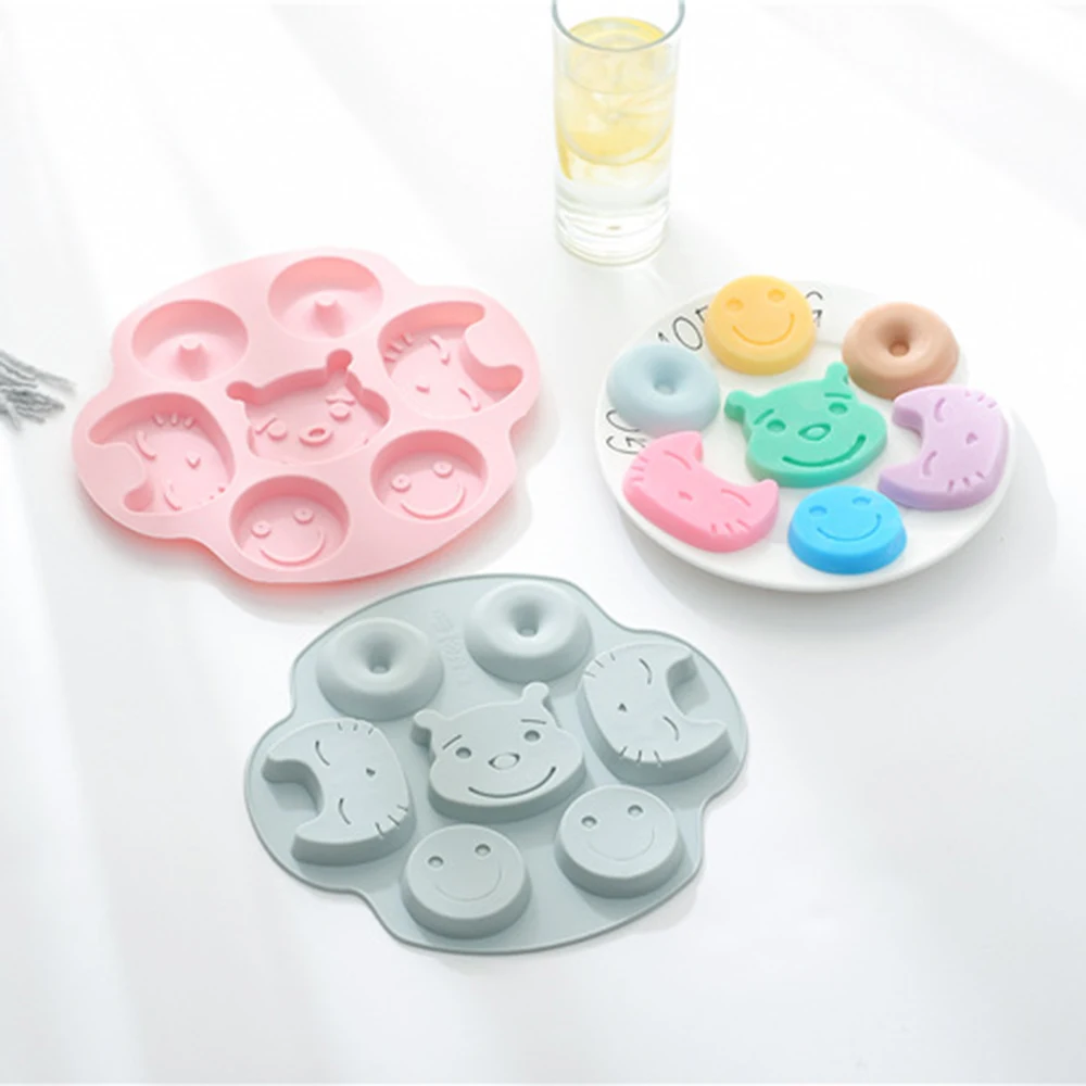 7 сетки мультфильм улыбающееся животное силиконовая форма для печенья