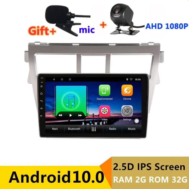 2 din android 10 автомобильное радио авто стерео для Toyota YARIS Vios 2008 2009 2010 2013 навигация GPS DVD