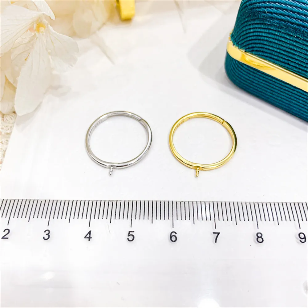 

DIY Pearl Rings Jewelry Making for 925 Silver Rings Settings Adjustable Opening Blank Base Classic Ring Mount Charm Gift Factory
