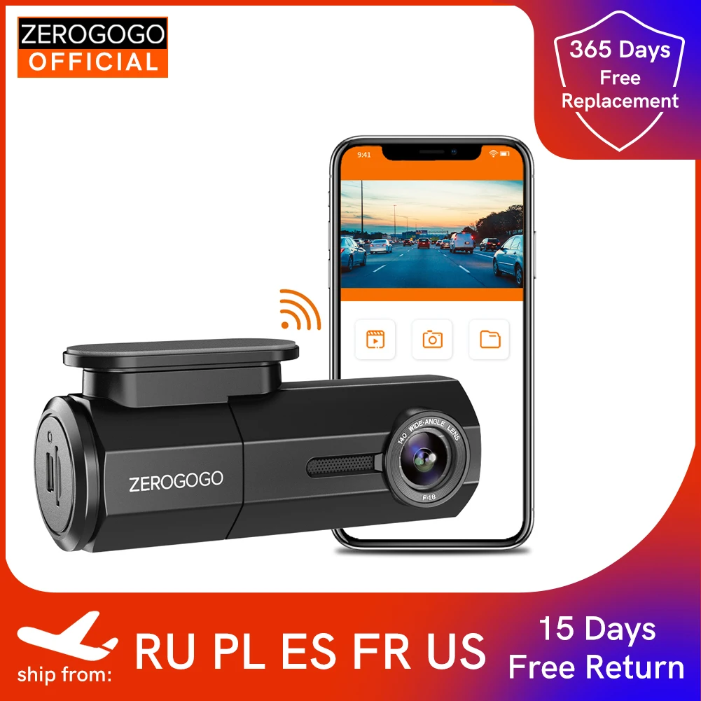ZEROGOGO Автомобильный видеорегистратор Wifi Full HD 1080P автомобильный G сенсор