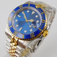 40mm sterile blue dial sapphire glass date jubilee strap sunburst ceramic bezel nh35 miyota 8215 automatic movement mens watch