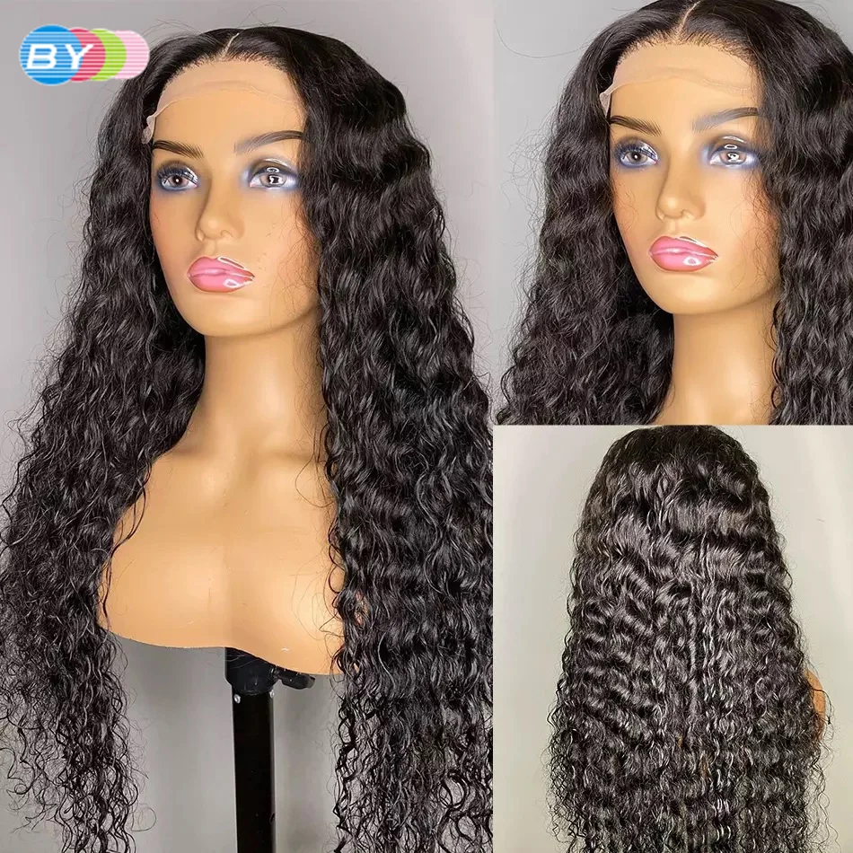 Harga Wig Rambut Manusia Keriting Keriting 4X4 Wig Penutupan Renda 100% Rambut Remy 150% UNTUK WANITA T Bagian Wig Depan Renda Garis Rambut Alami Tanpa Lem