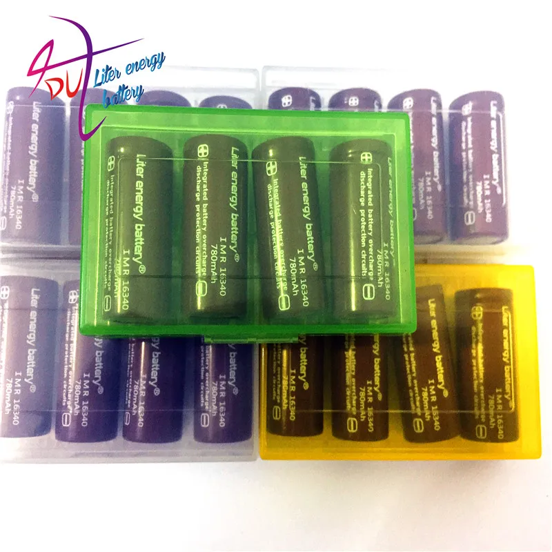 Литровая батарея 4 шт Li Ion RCR 123 3 7 V 16340 780mAh перезаряжаемая литиевая с чехлом батареи