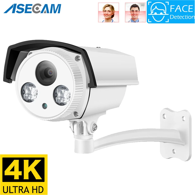 

8MP 4K IP Camera Outdoor Ai Face Detection H.265 Onvif Bullet CCTV Array Night Vision IR 4MP POE Human Home Security Camera