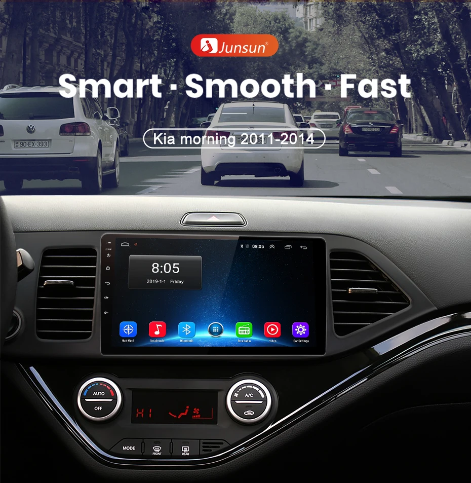 Junsun V1 2G+ 32G Android 9,0 для KIA Picanto 2011- Автомобильный Радио Мультимедиа Видео плеер навигация gps 2 din dvd