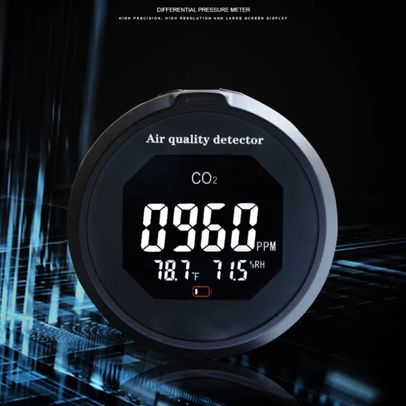 

2022 New Home Air Quality Monitor CO2 & Temp Humidity Detector Accurate NDIR Sensor Carbon Dioxide Detector Alarm Setting