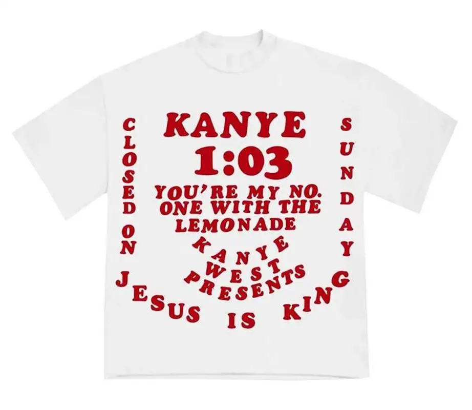 Новинка 19ss Футболка с принтом воскресенье закрытого Иисуса короля 3D цифровая