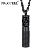 prosteel perfume locket round bottle pendant diffuser essential oil men women christmas gift stainless steel necklace psp4106