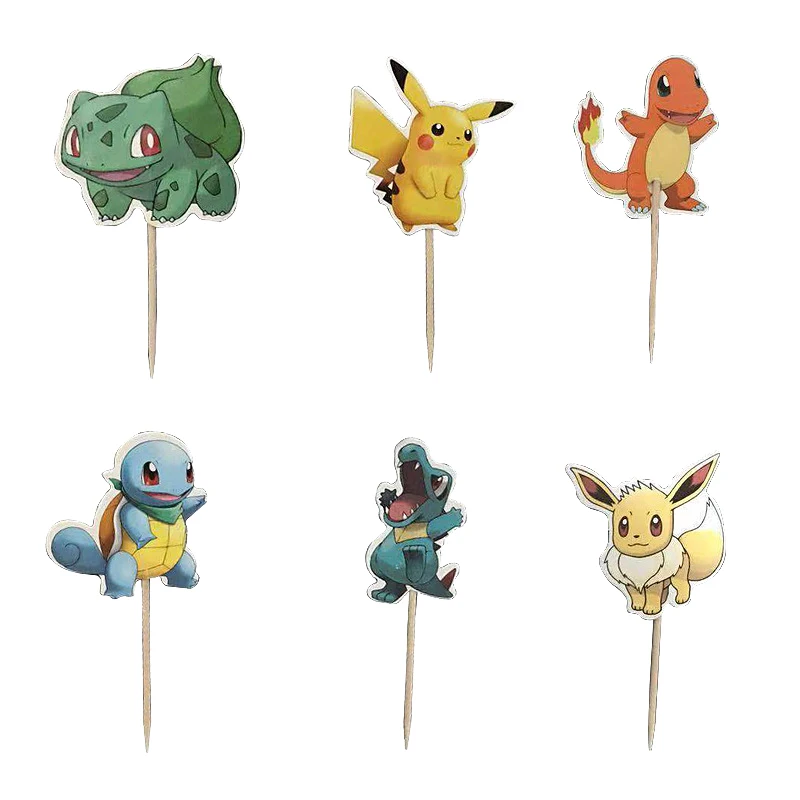 24pc Pokemon cake Pokemon Go Пикачу принадлежности для тематической вечеринки посуда тарелка воздушные шары салфетка чашка для детского душа вечерние украшения для дня рождения - Цвет: 24pc Pokemon cake