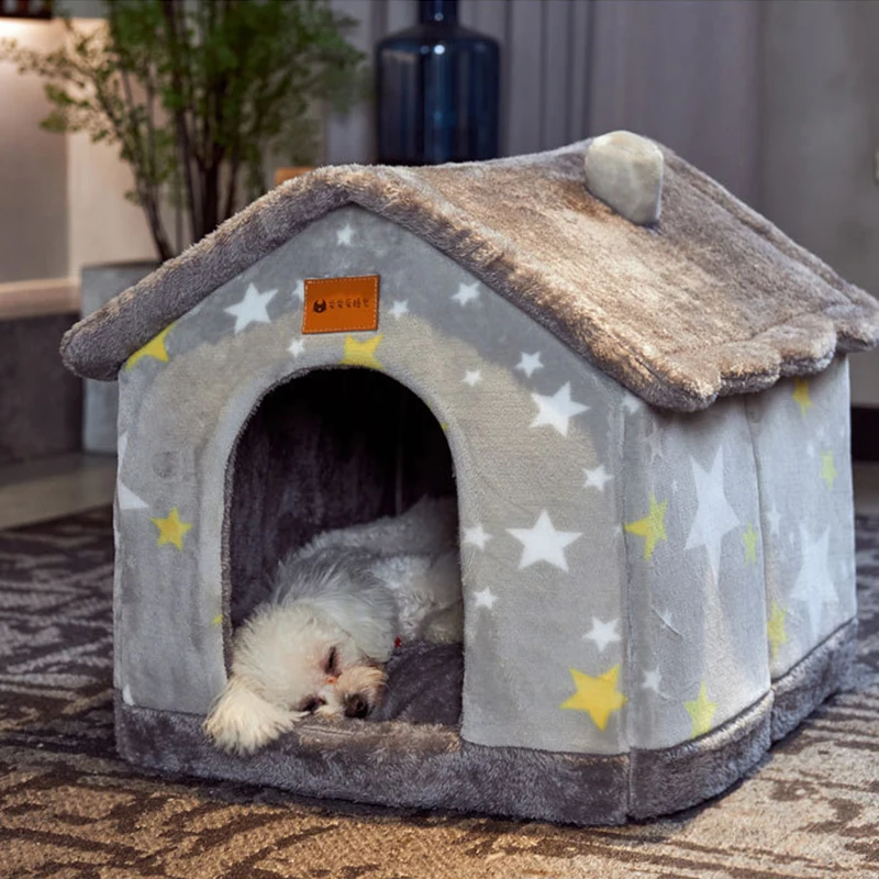 

Removable Dog House Kennel Nest Dog Bed Mat For Small Medium Dogs Cats Winter Warm Teddy Chihuahua Basket Puppy Cave Bed Sofa