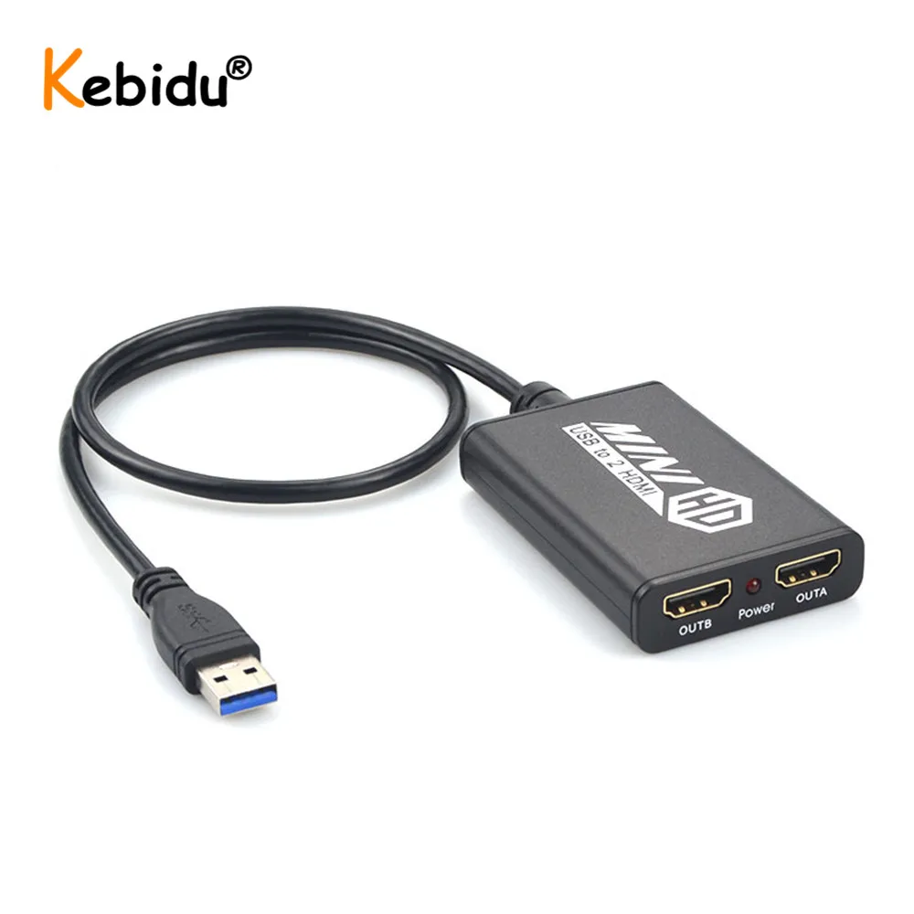 Переходник с USB 3 0 на двойной HDMI совместимый для аудио и видео кабель