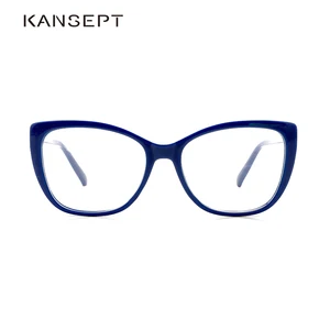 Ацетатные женские оправы Очки-прозрачные линзы Ретро-стиль женские очки кошачьего глаза Винтажные близорукие оправы # TWA7152C2