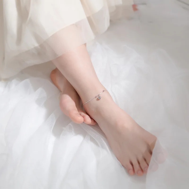 MloveAcc New Ankle Bracelet 100% Real 925 Sterling Silver Bead Charm Ankles for Women Fashion Jewelry Making Accessories | Украшения и