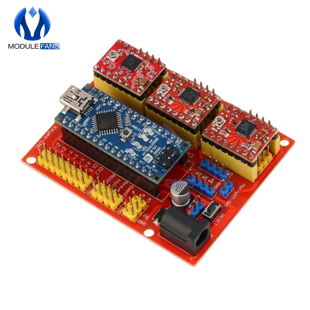 Плата расширения для ЧПУ Shield V4 A4988 шаговый 3D принтер Reprap с кабелем Micro USB Nano 3 0 V3.0