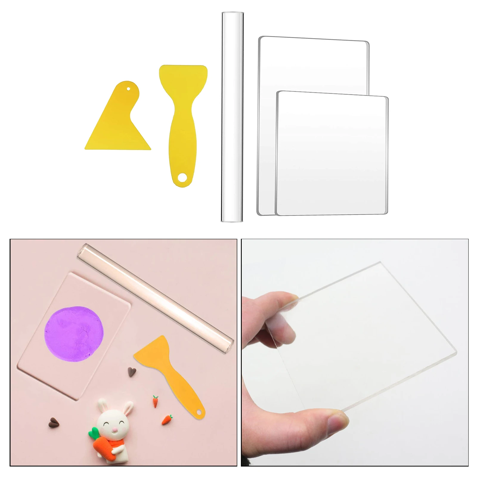 

Acrylic Clay Roller Set Shaper Clay Cutter Acrylic Sheet Polymer Clay Tools