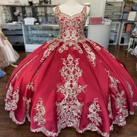 burgundy satin vestidos de 15 a%c3%b1os 2020 embroidery lace applique quinceanera dress with straps sweet 15 dress long prom gown