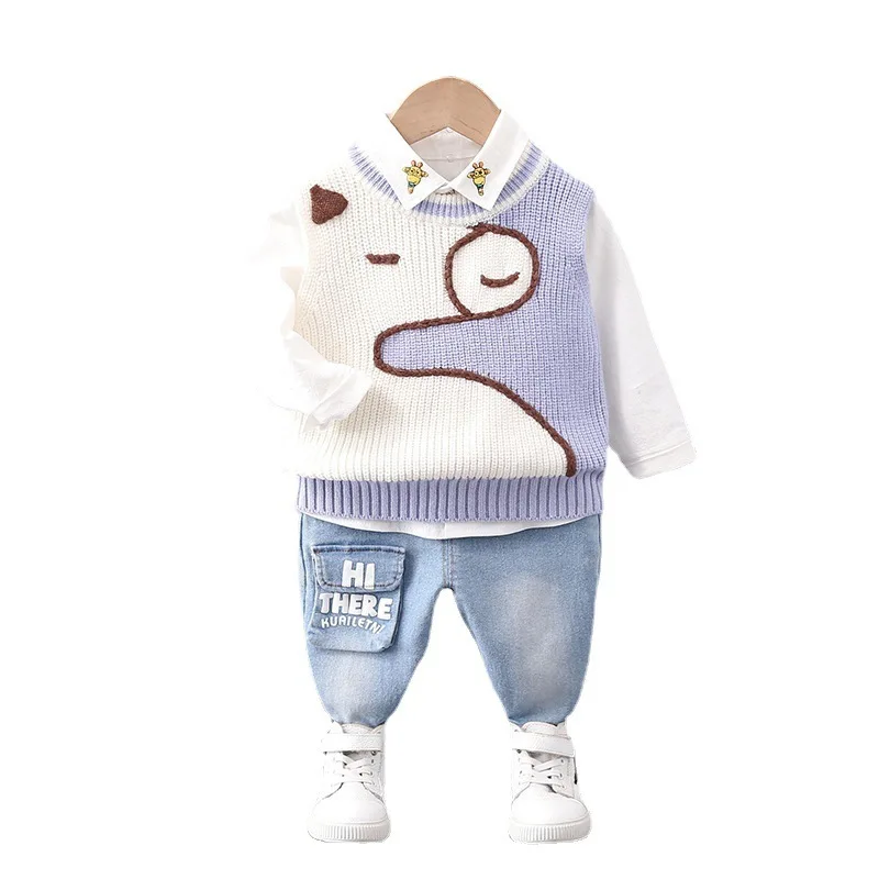 

Fashion Children Outfits Spring Autumn Baby Girl Clothes Boys Casual Vest Shirt Pants 3Pcs/Sets Toddler Clothing Kids Tracksuits