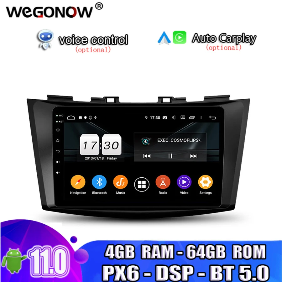 

IPS TDA7851 Android 11.0 Car video Player 8 Core 64GB ROM GPS navi Map RDS Radio wifi Bluetooth 5.0 For SUZUKI SWIFT 2011-2015