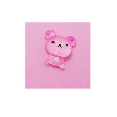 20/50/100 шт миниатюрные из полимерной смолы Kawaii с блестками медведь смолы кабошон с плоской задней поверхностью для украшения телефона Скрапбукинг для рукоделия - Цвет: pink