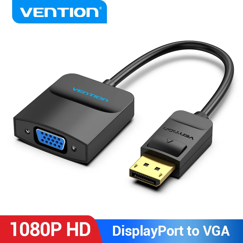 Vention-Adaptador de Displayport a VGA, convertidor de Audio macho a VGA hembra...