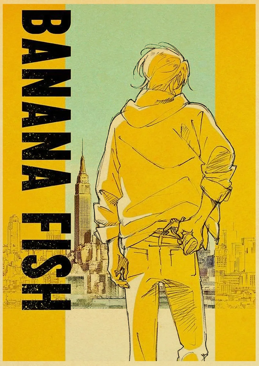 Картины в стиле аниме Банановая рыба Ретро плакат Современный художественный