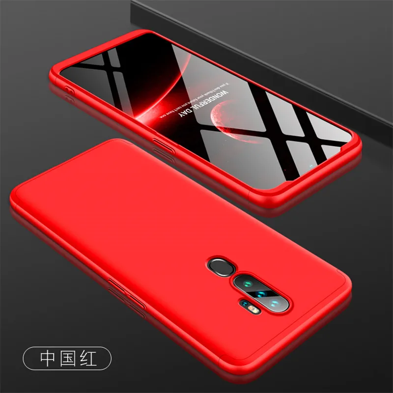 Oppo A5 A11X чехол A52020 360 градусов полное покрытие защищенное матовое твердое покрытие для Oppo A9 цветное покрытие со стеклянной пленкой