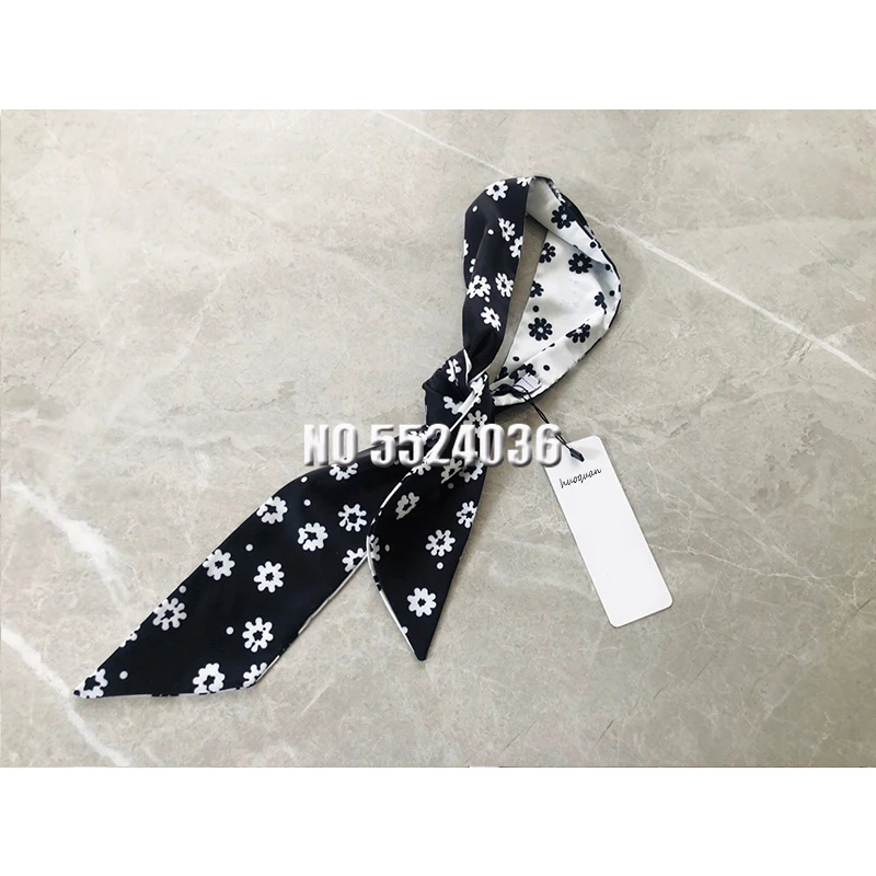 

Designer New Print Scarf Lady Long Hairband Ribbon Bag Scarfs Tie Elegant Belt Striped Female Luxury Neck Hair Headband